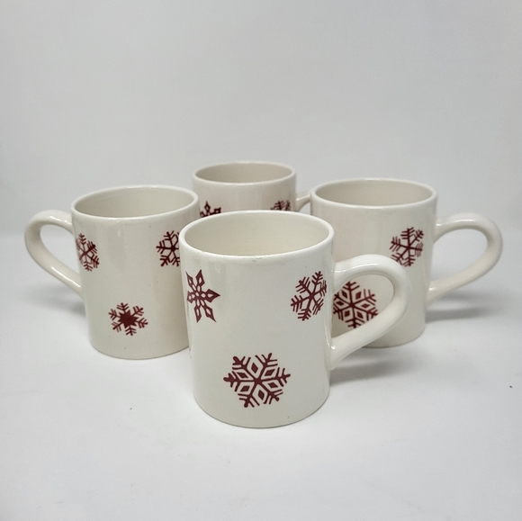 4 Royal Norfolk Coffee Tea Hot Chocolate Mugs Cups Snowflakes 16 oz New - Picture 1 of 8